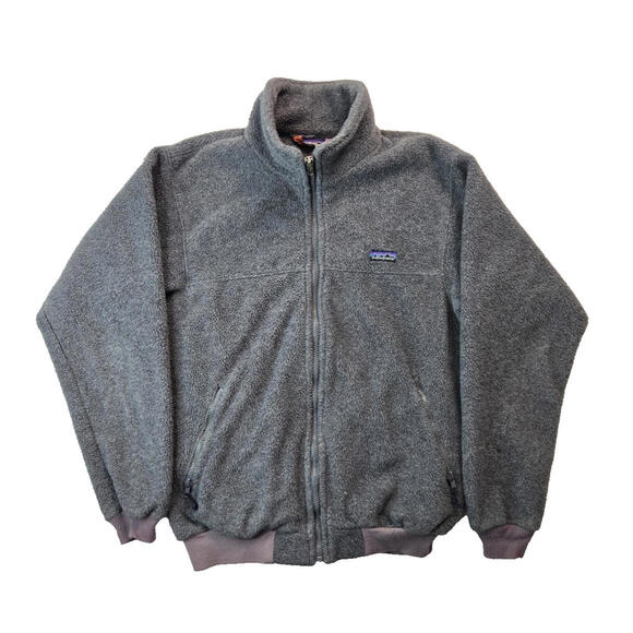 Patagonia Vintage 1980s Gray Fleece Full Zip Jacket Mens Size Medium M